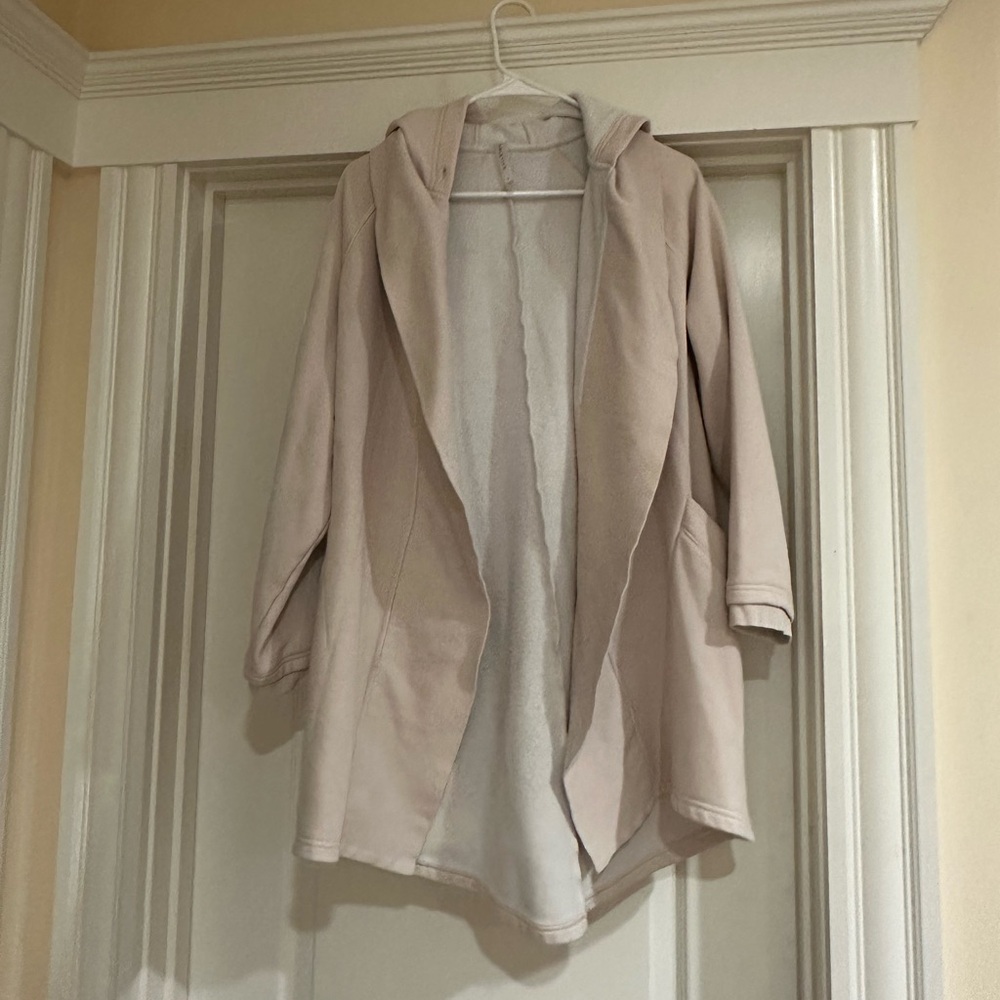 Fabletics Cream Hooded Jacket Discount